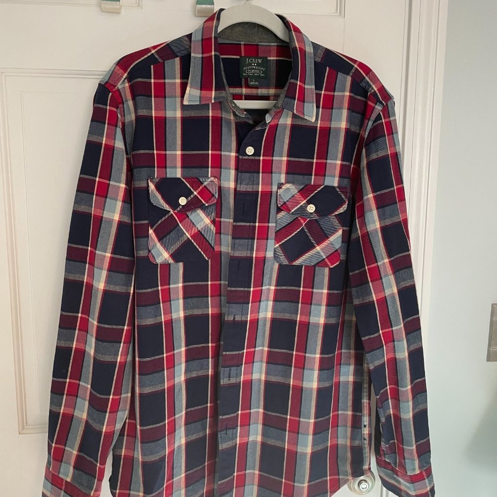 J Crew Men's Heavyweight Flannel Size Large Shirt